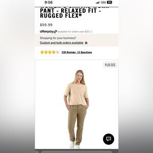 Women’s Carhartt Canvass Work Pant Rugged Relaxed Flex